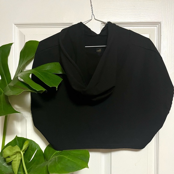 HOODED CROP NO SLEEVE THROW OVER - Picture 3 of 3